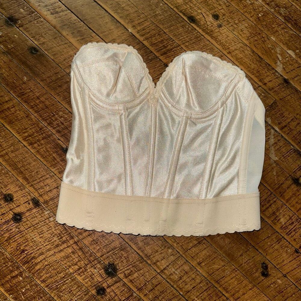 Subtract vintage cream bustier strapless corset 32A bra